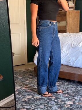 High-Rise Straight Leg Women’s Jeans in Dark Blue